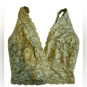 NWOT Cosabella Curvy Plungie Longline Bralette in Green Nike Mist